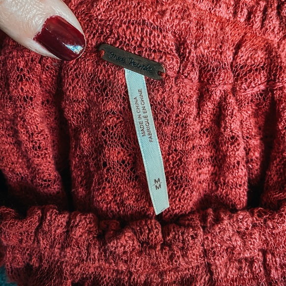 Free People Thrills & Frills Sweater in Raspberry - Picture 6 of 6